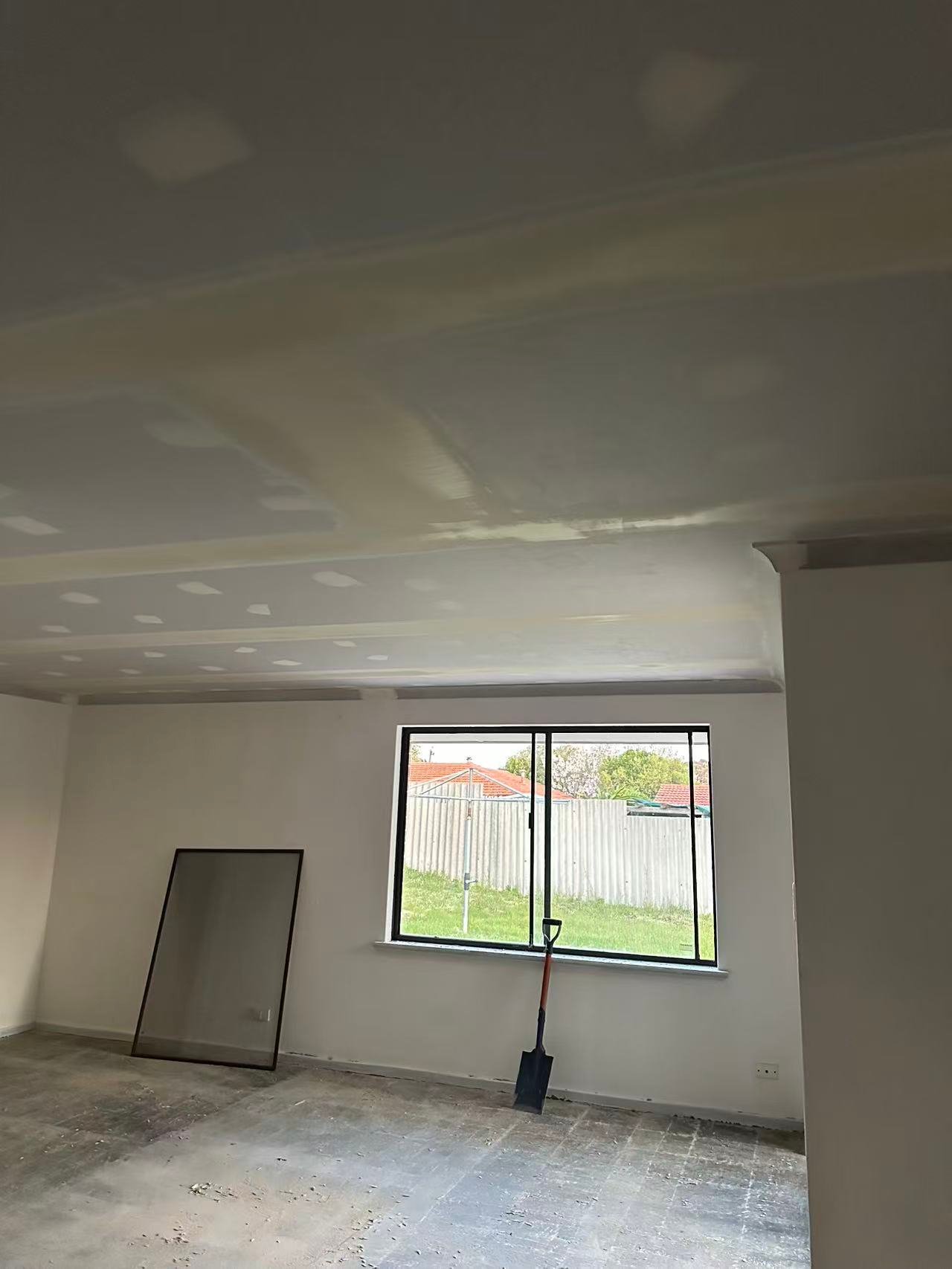 FormaMuse Gyprock wall and ceiling installation in progress